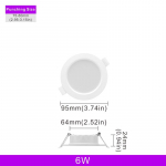 6tk/partii s&uuml;vistatav laevalgusti 6W 9W 12W 18W 24W LED-allvalgusti 220V 3/4/6/8-tolline &uuml;mmargune LED-paneeliga allavalgusti kohtvalgusti AC 220V-240V&Cold white