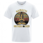 Vintage Namaste Mother Explicit Naljakas T-s&auml;rk T-s&auml;rk Meeste T-s&auml;rk Naiste Puuvillased T-s&auml;rgid Topid Avarad l&uuml;hikeste varrukatega Suured riided S must