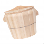 Rice Steamer Bucket Round Bowl Tofu Pudding Sushi Non-stick Easy to Clean Serving Dishes Wooden Upper Diameter 21cm