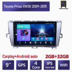 9-tolline Android-autoraadio Carplay Toyota Prius XW30 2009-2015 jaoks Automaailma Multimeediapleier GPS-navigatsioon WIFI 4+64GB 2+32GB