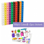 100 tk Matemaatika &Uuml;henduskuubikud Klotsid Laste Hariduslikud Numbrim&auml;nguasjad