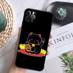 Lucky Cat Maneki Neko Jaapani &uuml;mbris iPhone'ile 11 12 13 Pro Max X XR XS Max 7 8 Plus SE 2020 12 13 Mini telefoni tagakaas iphone 5 5S