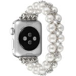 Randmepael P&auml;rlrihm Apple Watchi jaoks Band 8 Ultra P&auml;rlitega 49mm Naistele terasest Ehted Elastne Iwatch Series 7 6 SE 5 4 3 44mm 40mm 42 45mm 42 44 45 49mm gray