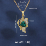 Vasest mikroinkrusteeritud tsirkoonist liblikast titaanterasest kaelakee