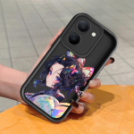 Pehme silikoonist ruudukujulise redeli mustriga telefoni&uuml;mbris, t&auml;ielikult kattev, kaamera p&otilde;rutuskindel kaitse, kummist &uuml;mbris Vivole Vivo Y22 pruun