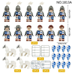 Keskaegne Euroopa keskaegne s&otilde;dur ehitusplokk nukk s&otilde;jahobune s&otilde;jalise stseeni ehitusploki m&auml;nguasi