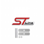 3D metallist ST LINE esiv&otilde;re kleebis Autopea grilli embleemi m&auml;rgi kroomitud kleebis FIESTA FOCUS MONDEO Auto Car Styling jaoks Silver Red（Grille）