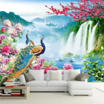 Seinamaal 3D Paabulinnu Maastik Tapeet Loodusmaastik Fresko Elutuba TV Diivan Tuba Taustasein Seinamaal 200 cm(W) x 140 cm(H)