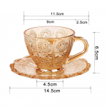 Retro Court Style p&auml;evalilleklaasist tass kohvitassin&otilde;u Kaheosaline komplekt p&auml;rastl&otilde;unatee kohvitassi klaas