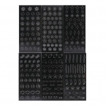 6 tk Nail Art &scaron;abloonkleebised French Line DIY manik&uuml;&uuml;ri t&ouml;&ouml;riistad &Scaron;abloonkleebised loominguliste laineliste kaldus pihustuskujunduste jaoks F