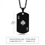 Poker Card Ace roostevabast terasest ripats kaelakee, Ace Of Spades m&auml;ngukaardi kaelakee meestele, Ace Of Spades ripats ehted h&otilde;be