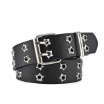 &Otilde;&otilde;nes punk vabaaja naiste v&ouml;&ouml; Star Decoration Double Row Belt Teksad V&ouml;&ouml; Mehed 110cm must