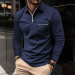 Pikkade varrukatega t&otilde;mblukuga rinnatasku polos&auml;rgid T&auml;navar&otilde;ivad Topid Meeste vabaaja kevad-s&uuml;gis spordipolos&auml;rk XXXL