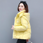 Moodne paks talvejope naistele, kellel on avar ja soojad riided L kollane