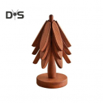 3 tk puidust naelad kuumade roogade jaoks Creative Tree Shape alusaluste komplekt Libisemiskindel soojusisolatsiooniga lauamatt Kokkupandav puidust lauaplaadi matt koos alusega 3 Pcs