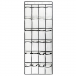 Ukse riputatav kingakapp 24 v&otilde;rgutaskuga kingakapp Kapp 4 metallkonksuga hoiukapp valge