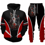 Uus Meeste retro Knight Templar Armour Hoodie 3D Prinditud Meeste Hoodid Vabaaja spordir&otilde;ivad spordip&uuml;ksid Kaheosaline komplekt &Uuml;likond 3XL