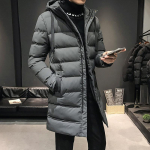Meeste talvine soe pikk v&auml;lir&otilde;ivas kapuutsiga paks keskmise pikkusega kapuutsiga meeste soe mantel Talvine puhvis jope mood Parka mantel 3XL hall