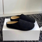 Naiste sussid kinnise ninaga &uuml;mmarguse varbaga seemisnahast puukingad sandaalid s&uuml;gis uued retro &uuml;hev&auml;rvilised lameda p&otilde;hjaga naiste slingback kingad 35 must
