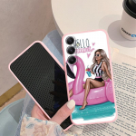 T&uuml;druku ema mustriga pehme silikoonroosa &uuml;mbris Samsung A55 A35 M35 M34 S24 FE Xiaomi Redmi Note 13 Pro 13C iPhone 15 kaamerale kaitsev p&otilde;rutuskindel kate Samsung Galaxy S20