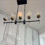 Sajandi keskpaiga lineaarne l&uuml;hter valgusti joonistusruumi, fuajee ja s&ouml;&ouml;gilaua valgustid kodu sisustus klaaskuul lineaarsed l&uuml;htrid