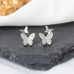 Prevent Allergy 925 Sterling Silver tsircon Butterfly Stud K&otilde;rvar&otilde;ngad Naistele Ehted Aksessuaarid Pendientes Brincos Eh1293