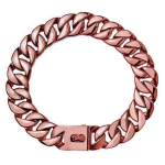 Tugev Koer Kuldne Kaelarihm Suured Koerad Kuuba L&uuml;lidega Kett 32mm Lai Roostevabast Terasest Kaelarihm Keskmistele Suurtele Buldogidele Kasutamiseks 14inch(35cm) brown