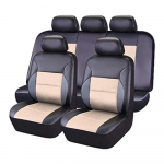 Autoistme kattekomplekt PU-nahast istmekate, mis &uuml;hildub turvapadja istmekattega, et kaitsta autoistme ja auto interj&ouml;&ouml;ri tarvikuid must