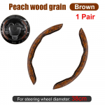 Auto rooliratta kate universaalne &uuml;li&otilde;huke kulumiskindel libisemisvastane &uuml;ks paar klambrit virsiku puidust teraga auto kaitsekate 2 tk