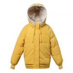 Naiste puuvillane polsterdatud mantel kapuutsiga pingutusn&ouml;&ouml;riga pikkade varrukatega &uuml;hev&auml;rviline jakkmantel suurte taskutega. M lilla