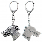 Greyhound, English Greyhound - Silver-plated key ring with dog, handbag decoration, backpack pendant by Art-Dog brand