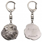 Bouvier des Flandres, Flanders Cattle Dog - Silver-plated key ring with a dog in a gift box, handbag decoration, backpack pendant by Art-Dog brand h&otilde;be