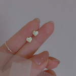 Full Diamond Love Stud k&otilde;rvar&otilde;ngad Naiste Korea Ins Temperament S&uuml;damekujulised K&otilde;rvar&otilde;ngad Disain Niche Tsirkoon K&otilde;rvar&otilde;ngad kuld