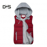 Naiste talvevest mantel kapuutsiga v&auml;rviga sobiv t&otilde;mblukk ja n&ouml;&ouml;r varrukateta polsterdatud paks veekindel tuulekindel pehme soe naiste vest M veinipunane v&auml;rv