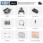 2024. aasta uus K80 Pro Max kokkupandav droon 8K ESC HD topeltkaamera 360 laser takistuste v&auml;ltimise raputusvastane 5G GPS WiFi FPV kaugjuhtimispult Quadcopter drooni m&auml;nguasi NO OAS 1 Battery must
