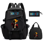 3 tk/komplekt Anime One Piece Seljakott koos l&otilde;unakoti ja pliiatsikarbiga, k&auml;ekott t&uuml;drukule, poisile, teismelisele, koolikott, veekindel seljakott, meestele, naistele, v&auml;lisreisikott
