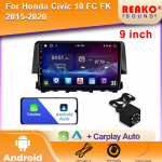 Honda Civic 10 FC FK 2015-2020 jaoks Android Autoraadio Multimeediaraadio Videom&auml;ngija GPS Traadita Carplay Android Auto 4G BT 4 core 1GB+32GB CP+8 CAM