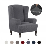 Wing Chair Slip Cover Tooli katted Wingback Tooli katted Slipcovers 1 Piece Stretch Sofa Cover M&ouml;&ouml;bli kaitsja Spandex Jacquard ruuduline muster D36xW32xH45 inch