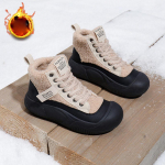 Naiste vabaaja lumesaapad Kingad libisemisvastased n&ouml;&ouml;riga paksud platvormiga pahkluu papud kunstkarusnaha voodriga Talvised soojad k&otilde;rged jalutustossud naistele 35 must