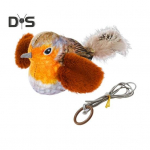 S&auml;utsuv linnukassi m&auml;nguasi interaktiivne lehvitav tiibadega pl&uuml;&uuml;slind m&auml;nguasi, mis t&ouml;&ouml;tab patareiga, stimuleerib looma kassipoega toakassidele hall