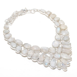 Natural Moonstone Gemstone 925 Sterling Silver Jewelry Necklace 18 u7l21