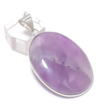 Natural Sage Amethyst Gemstone 925 Sterling Silver Jewelry Pendant 2.09 g5n16