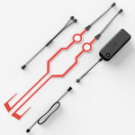 Uus mootorrattakiivri valgusriba &ouml;&ouml;s&otilde;idu LED-tule vilkuv signaali kleebis punane