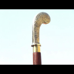 Vintage K&auml;epide Disainer Antiikne Jalutusk&auml;ik Tahke Kepp Puidust Jalutuskepp