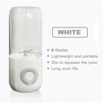 500 ml kuue noaga elektriline mahlapress Smuuti Blender Cup Mini Kaasaskantavad USB-mikserid Juhtmevabad Press Mahlapressid Laadimine K&auml;simahlapress valge