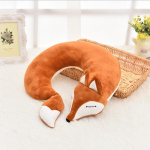 30*30*8cm Armas Fox Animal Puuvillane U-kujuline Kaelapadi Reisiauto Kodu Padi Napipadi Tervishoiuks pruun