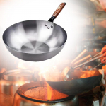 Mittenakkuva vokk, wokpann, puidust k&auml;epidemega gaas, kastrul, induktsioonpliit, lame 32cm without ear