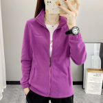 Naiste kevad- ja s&uuml;gisene p&uuml;stkraega kampsun lukuga spordi Polar Fleece Plus fliisist kampsunjakk XXXXL lilla