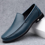 Kevadised Ehtsad Nahast Meeste Mokassiinid Mugavad Slip-on S&otilde;idu Vabaaja Madala Kontsaga Kingad Pehme Tald &Auml;ri Kohtinguks Mokassiinid Kingad 42 sinine