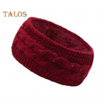 Talvine peapael naiste udune fliisvoodriga k&otilde;rvasoojendaja kaabel koo paks soe heegeldatud peapael &uuml;hev&auml;rviline kuduv juuksepael veinipunane v&auml;rv